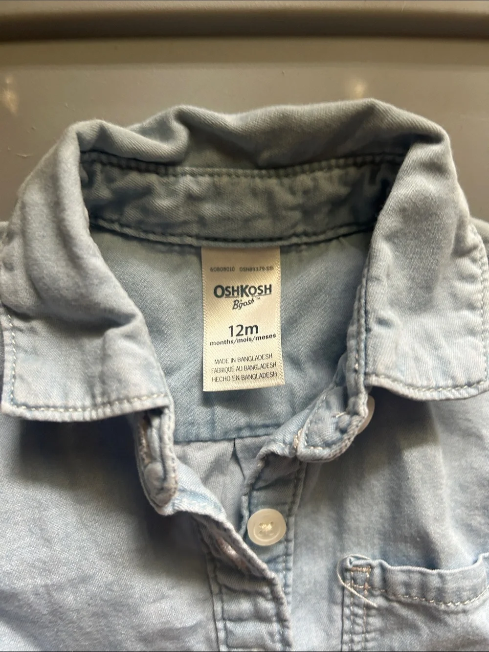 OshKosh B'gosh Light Blue Denim/ Pink Tulle Dress